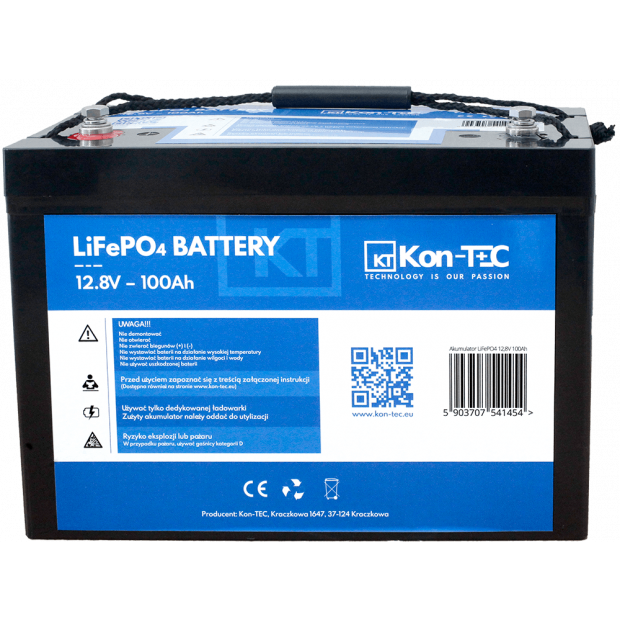Akumulator do kampera LiFePO4 12V (12,8V) 100Ah Kon-TEC