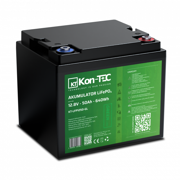 Akumulator LiFePO4 12V (12,8V) 50Ah Kon-TEC GREEN LINE