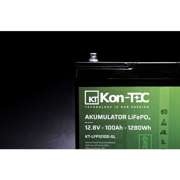 Akumulator LiFePO4 12V (12,8V) 100Ah Kon-TEC GREEN LINE