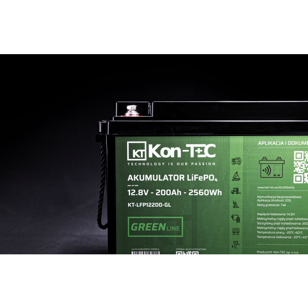 Akumulator LiFePO4 12V (12,8V) 200Ah Kon-TEC GREEN LINE