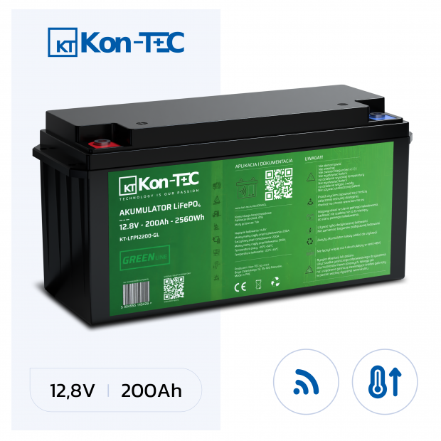 Akumulator LiFePO4 12V (12,8V) 200Ah Kon-TEC GREEN LINE