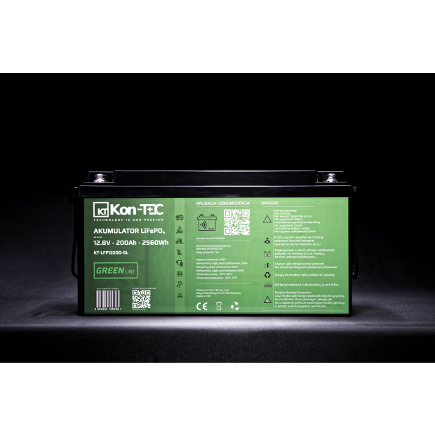 Akumulator LiFePO4 12V (12,8V) 200Ah Kon-TEC GREEN LINE