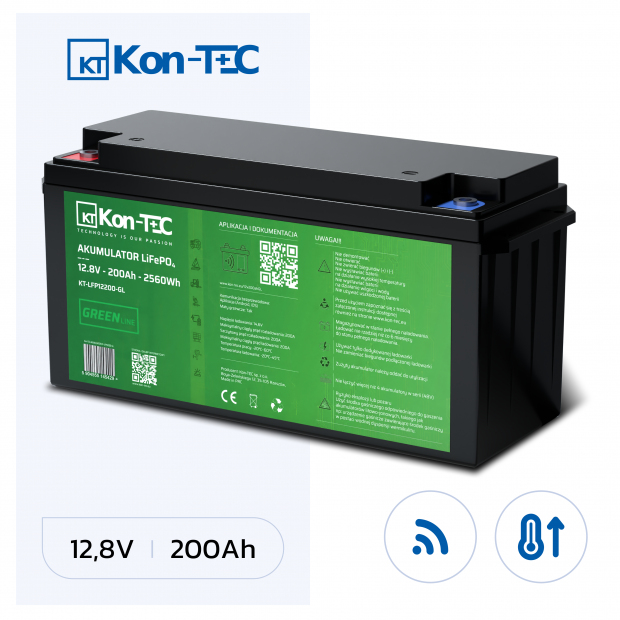 Akumulator LiFePO4 12V (12,8V) 200Ah Kon-TEC GREEN LINE