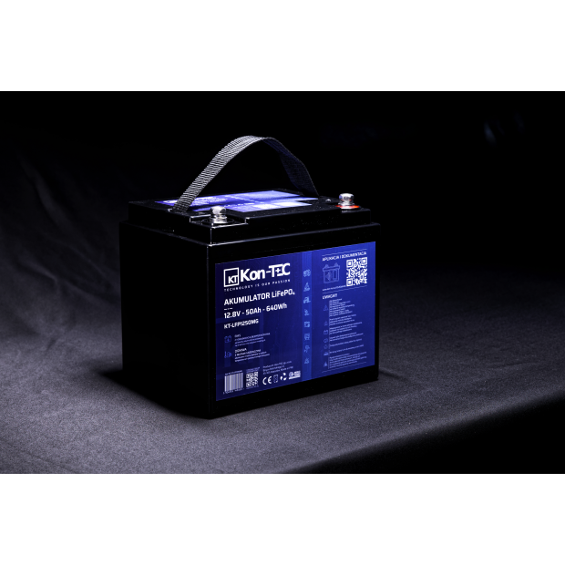 Akumulator LiFePO4 12V (12,8V) 50Ah Kon-TEC Maty grzewcze komunikacja bezprzewodowa 12000 cykli