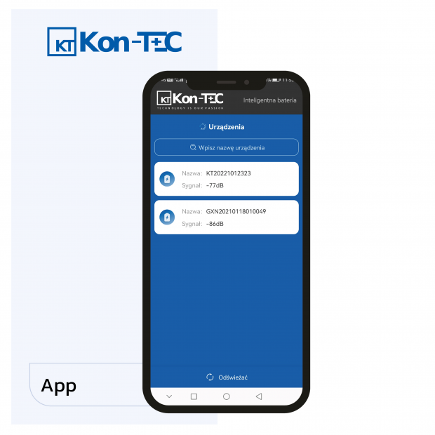 Aplikacja Akumulator LiFePO4 12V (12,8V) 50Ah Kon-TEC Maty grzewcze komunikacja bezprzewodowa 12000 cykli