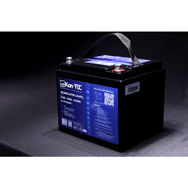 Akumulator LiFePO4 12V (12,8V) 50Ah Kon-TEC Maty grzewcze komunikacja bezprzewodowa 12000 cykli