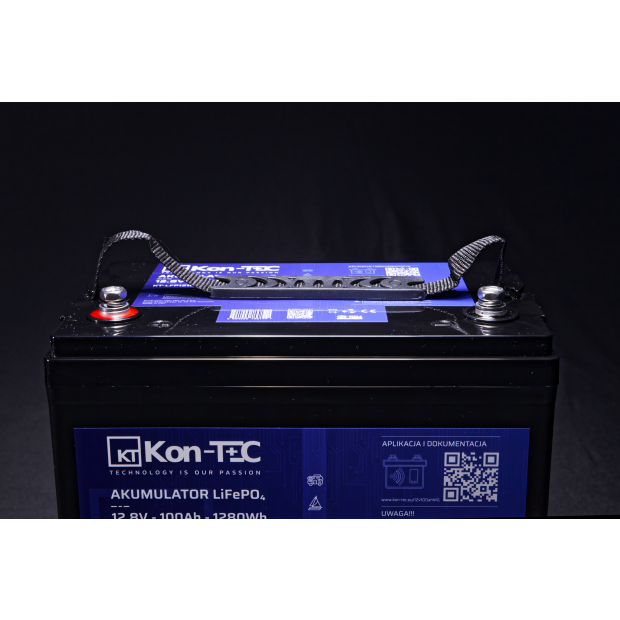 Akumulator LiFePO4 12V (12,8V) 100Ah Kon-TEC Maty grzewcze komunikacja bezprzewodowa 12000 cykli