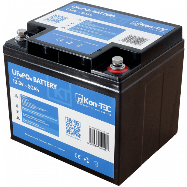 Akumulator LiFePO4 12V (12,8V) 50Ah Kon-TEC z komunikacją bezprzewodową