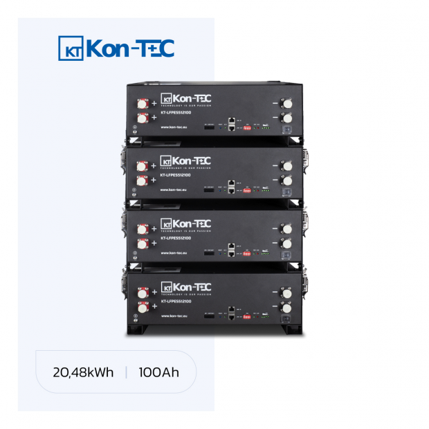 20kWh 51,2V niskonapięciowy magazyn energii Kon-TEC komplet do stosu - kompatybilny DEYE Victron - KT-LFPES512100