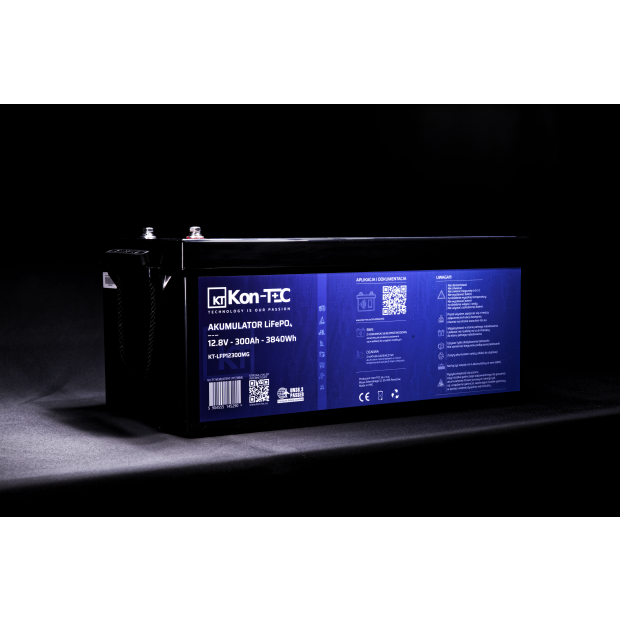 Battery LiFePO4 12V (12,8V) 300Ah Kon-TEC heating pads wireless communication 12000 cycles