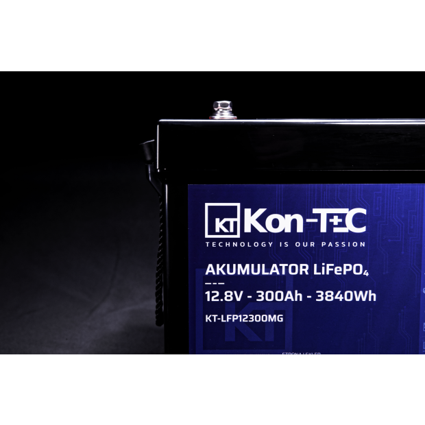 Battery LiFePO4 12V (12,8V) 300Ah Kon-TEC heating pads wireless communication 12000 cycles