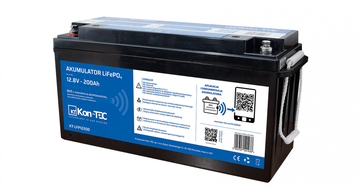 Battery LiFePO4 12V (12,8V) 200Ah Kon-TEC