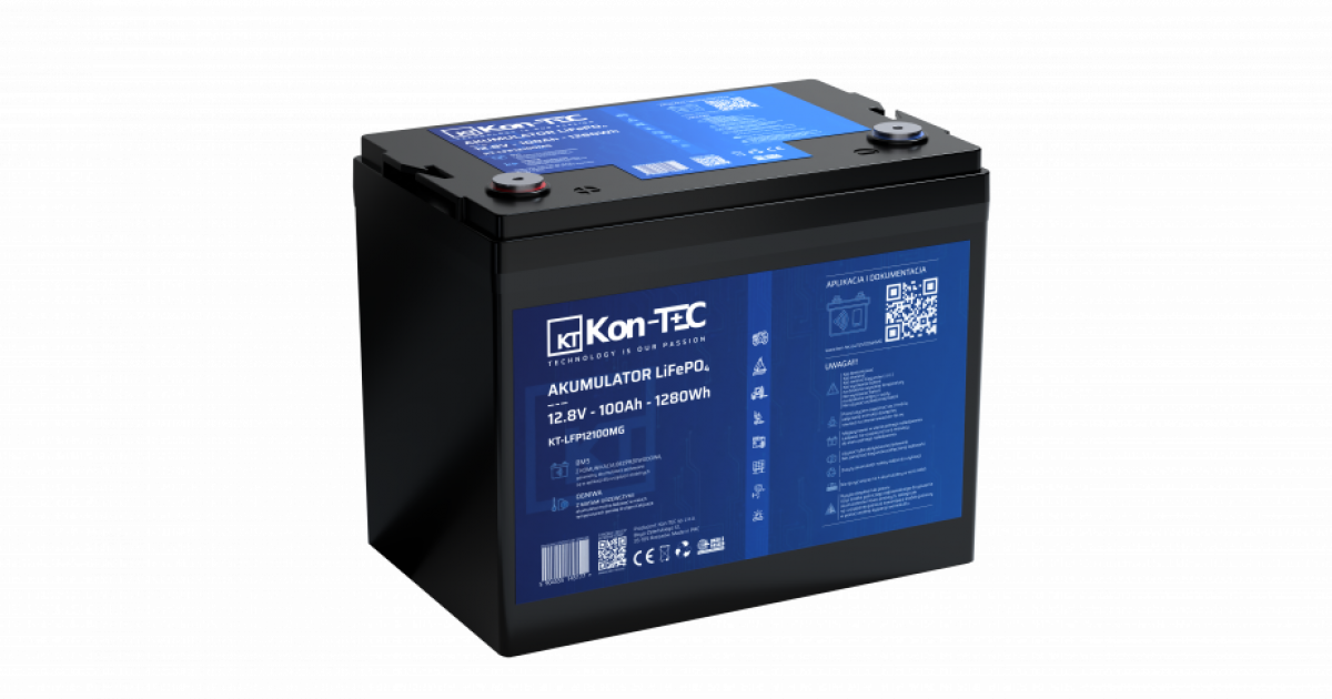 Akumulator LiFePO4 12V (12,8V) 100Ah Kon-TEC Maty grzewcze | Kon-Tec